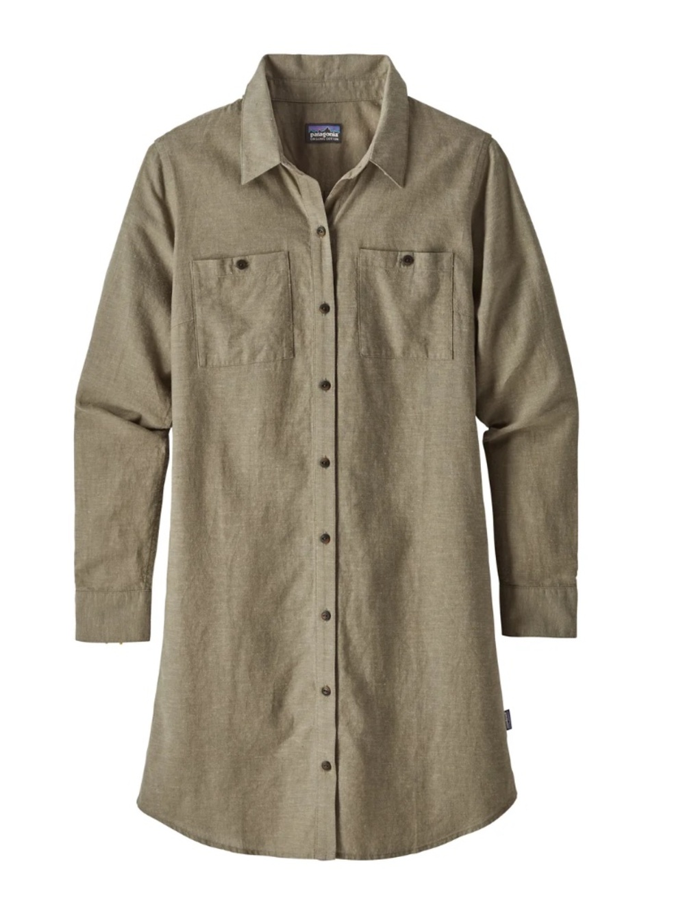 Patagonia Sunset Valley Dress Cross-Weave Fatigue Green Size S